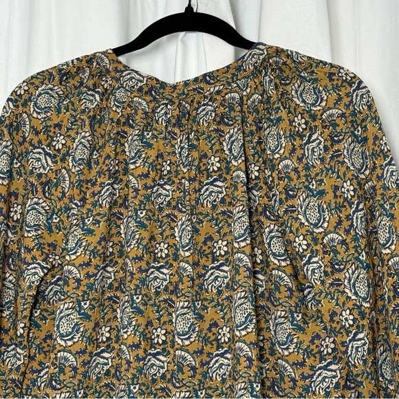 Faherty Floral Button Front Blouse Size Small Boho - Picture 10 of 13
